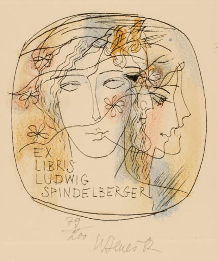 Exlibris by Karel Benes from Czech Republic for Ludwig Spindelberger - Portrait 