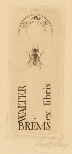 Exlibris by Walter F. Brems from Germany for Walter F. Brems - Insect 