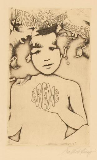 Exlibris by Walter F. Brems from Germany for Vanessa Rebecca Brems - Child Portrait 