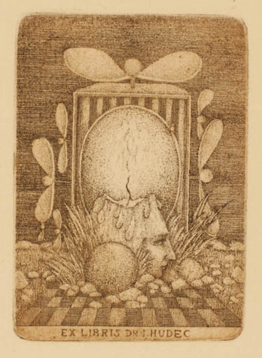 Exlibris by Zdenek Bugan from Slovak Republic for Dr. I. Hudec - Surrealism 