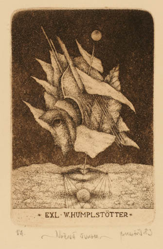 Exlibris by Zdenek Bugan from Slovak Republic for Walter Humplstötter - Surrealism 