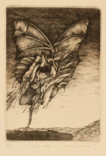 Exlibris by Zdenek Bugan from Slovak Republic for ? T.V.H. - Surrealism 