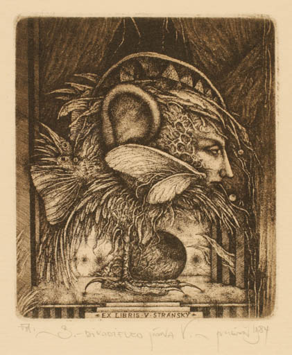 Exlibris by Zdenek Bugan from Slovak Republic for Dr. Vilam Stransky - Surrealism 