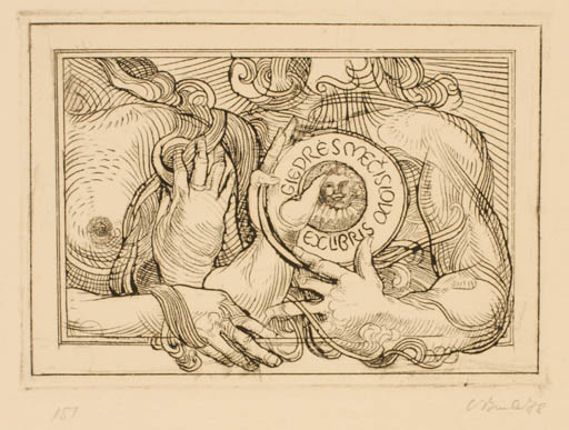 Exlibris by Augustinas Virgilijus Burba from Lithuania for Giedres Mecislovo - Hand(s) 