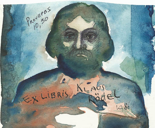 Exlibris by Jurij W. Kuznetsow from Soviet Union for Klaus Rödel - Man Portrait 