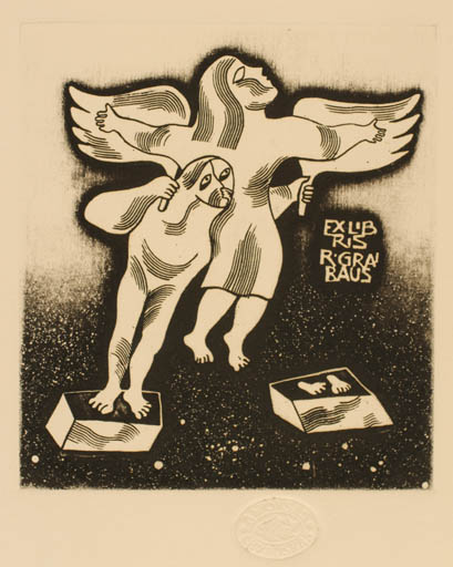 Exlibris by Alfonsas Cepaukas from Lithuania for R. Graibaus - Couple 