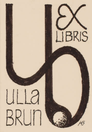 Exlibris by Knud Schriver from Denmark for Ulla Brun - Abstract 