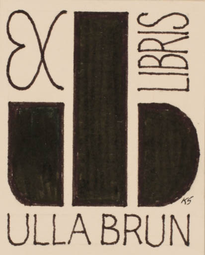 Exlibris by Knud Schriver from Denmark for Ulla Brun - Abstract 