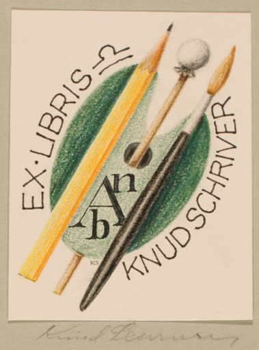 Exlibris by Knud Schriver from Denmark for Knud Schriver - Working 