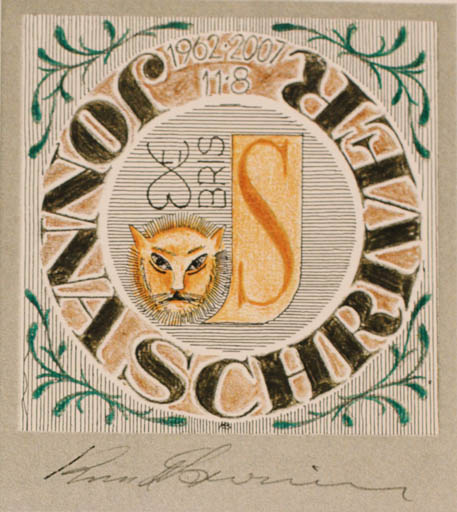 Exlibris by Knud Schriver from Denmark for Jonna Schriver - Fauna Ornament 