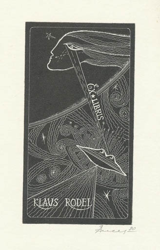 Exlibris by Pavel Abramov from Russia for Klaus Rödel - Cosmos 