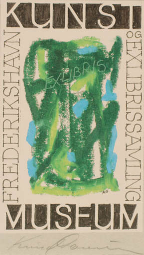 Exlibris by Knud Schriver from Denmark for Frederikshavn Kunstmuseum & Exlibrissamling - Abstract 