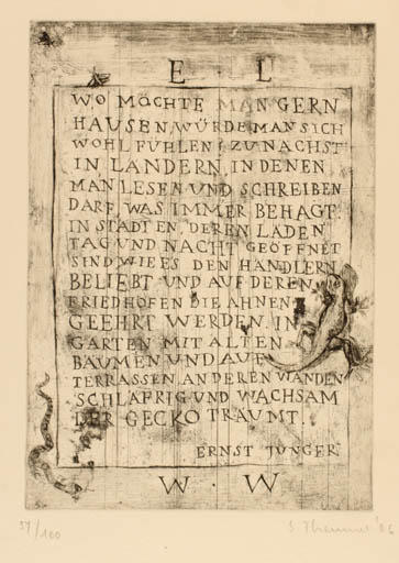 Exlibris by Susanne Theumer from Germany for Wolfgang Wissing - Text/Writing 