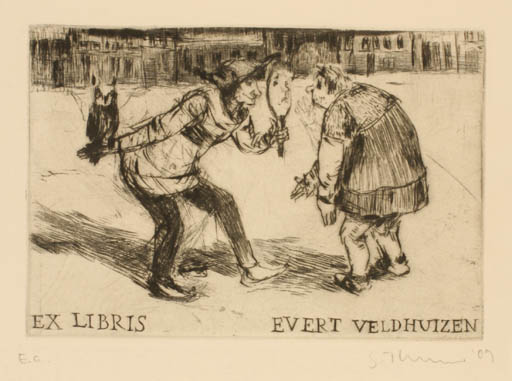 Exlibris by Susanne Theumer from Germany for Evert Veldhuizen - Theater/Cirkus Owl 