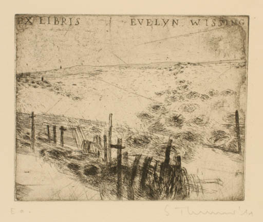 Exlibris by Susanne Theumer from Germany for Evelyn Wissing - Scenery/Landscape 