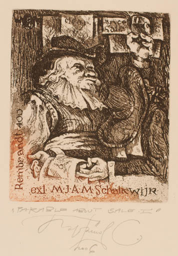 Exlibris by Sergey Parfionov from Russia for M. J A. M. Schalkwijr - Historical Person 