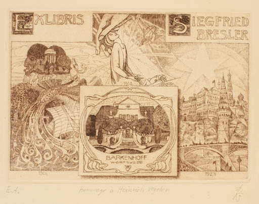 Exlibris by Andreas Raub from Germany for Siegfried Bresler - Architecture 