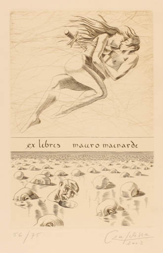 Exlibris by Jürgen Czaschka from Germany for Mauro Mainardi - Couple 