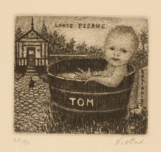 Exlibris by Patricia Nik-Dad from France for Louis Piasane - Child 