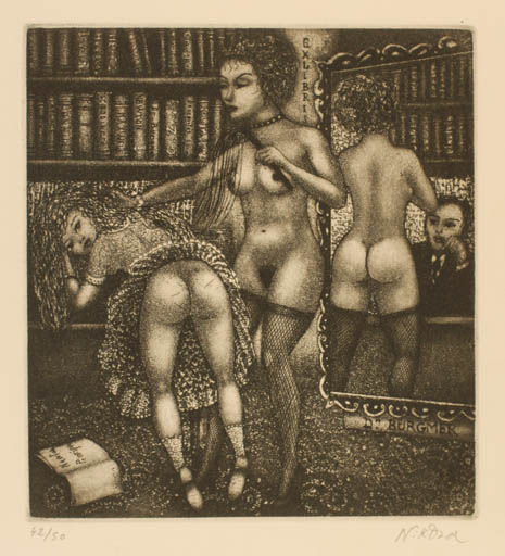 Exlibris by Patricia Nik-Dad from France for Wolfgang Burgmer - Erotica 