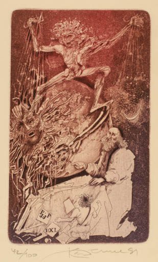 Exlibris by Karel Demel from Czechoslovakia for Joop Peijnenburg - Drama 