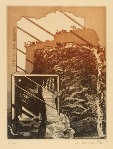 Exlibris by Milan Erazim from Czechoslovakia for Herber Blokland - Hand(s) 