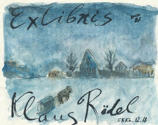 Exlibris by Jurij W. Kuznetsow from Soviet Union for Klaus Rödel - Scenery/Landscape 