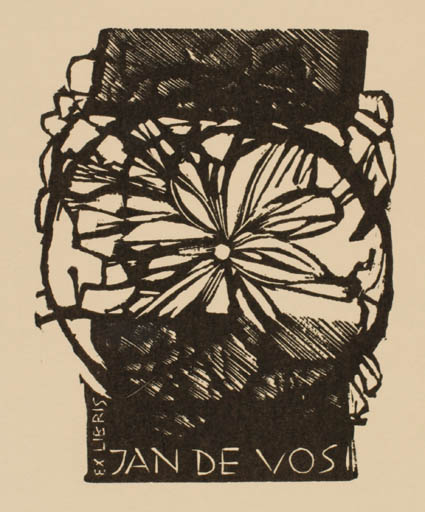 Exlibris by Martin R. Baeyens from Belgium for an De Vos - Flower 