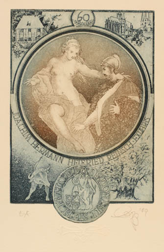 Exlibris by Olaf Gropp from Germany for Joachim Hermann Helfried Reinsch - Couple 