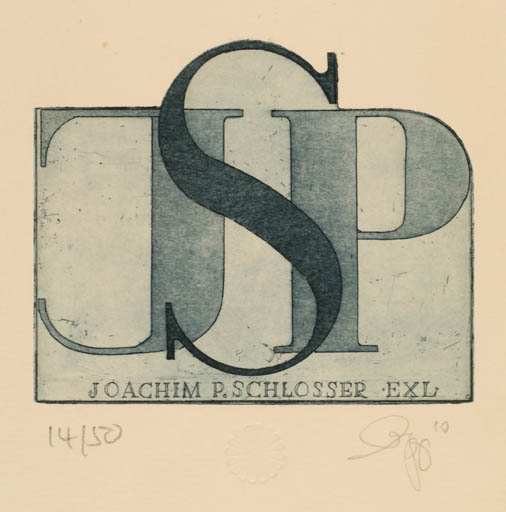 Exlibris by Olaf Gropp from Germany for Joachim  P. Schlosser - Text/Writing 