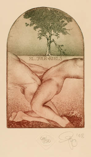 Exlibris by Olaf Gropp from Germany for ? Niels + Jule - Erotica 