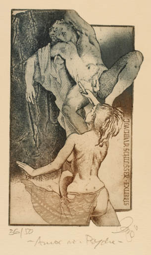 Exlibris by Olaf Gropp from Germany for Joachim  P. Schlosser - Erotica 