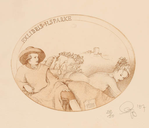 Exlibris by Olaf Gropp from Germany for Heidi & Horst Sparke - Couple 