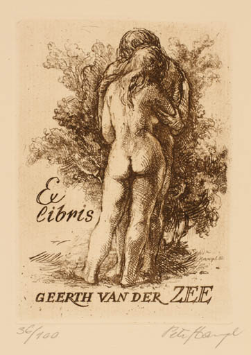 Exlibris by Petr Hampl from Czechoslovakia for Geert Van Der Zee - Erotica 