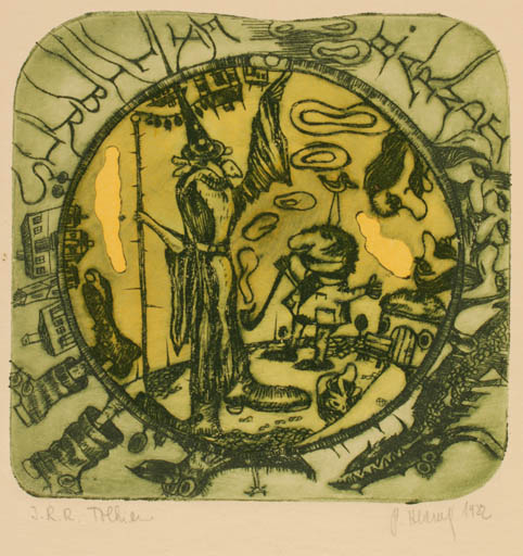 Exlibris by Pavel Hlavaty from Czechoslovakia for ? Harndt - Surrealism 