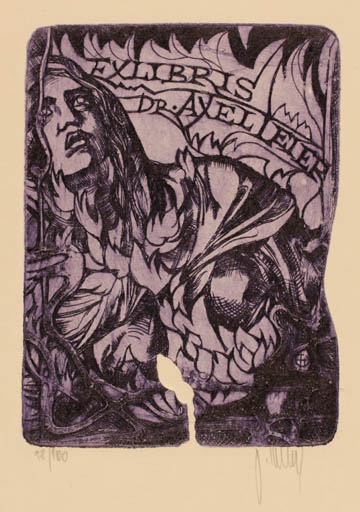 Exlibris by Pavel Hlavaty from Czechoslovakia for Dr. Axel Leier - Portrait 