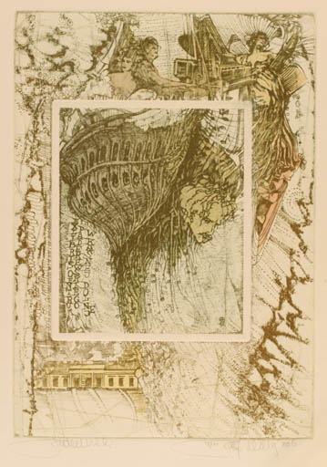 Exlibris by Pavel Hlavaty from Czechoslovakia for ? ? - Surrealism 