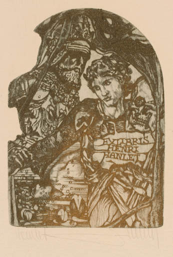 Exlibris by Pavel Hlavaty from Czechoslovakia for Henri Hanlet - Theater/Cirkus 