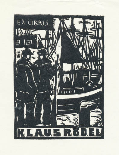 Exlibris by Kàroly Andrusko from Yugoslavia for Klaus Rödel - Maritime 