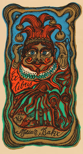 Exlibris by Jaroslav Horanek from Czechoslovakia for Mariam Bakx - Theater/Cirkus 