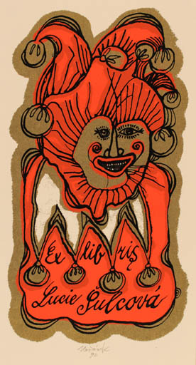 Exlibris by Jaroslav Horanek from Czechoslovakia for Lucie Sulcova - Theater/Cirkus 