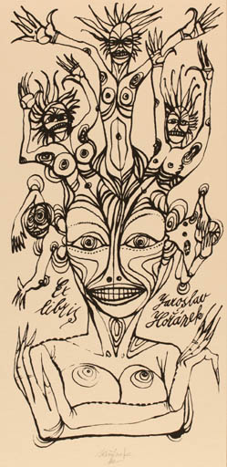 Exlibris by Jaroslav Horanek from Czechoslovakia for Jaroslav Horanek - Surrealism 