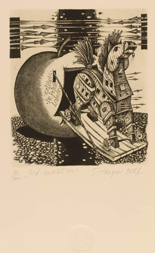 Exlibris by Sergej Hrapov from Ukraine for Dr. Peter Labuhn - Fruit Horse Surrealism 