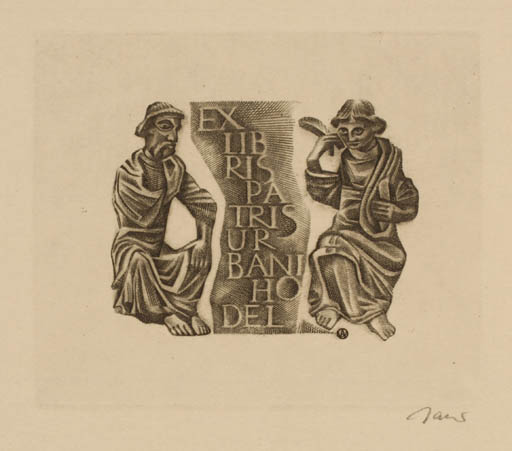 Exlibris by Wojciech Jakubowski from Poland for Pater Urban Hodel - Couple 