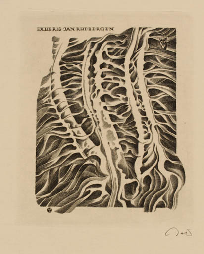 Exlibris by Wojciech Jakubowski from Poland for G. Jan Rhebergen - Flora 