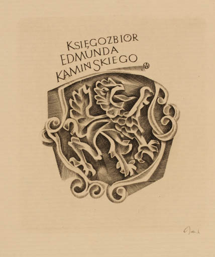 Exlibris by Wojciech Jakubowski from Poland for Edmunda Kaminskiego - Fable Animal 