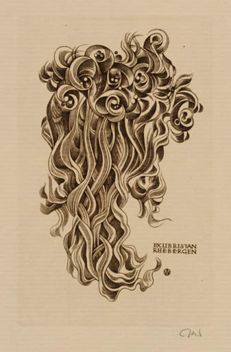 Exlibris by Wojciech Jakubowski from Poland for G. Jan Rhebergen - Flora 