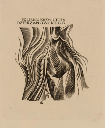 Exlibris by Wojciech Jakubowski from Poland for Krzysztof Dzierzanowski - Flora 