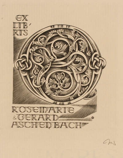 Exlibris by Wojciech Jakubowski from Poland for Rosemarie & Gerald Aschenbach - Ornament 