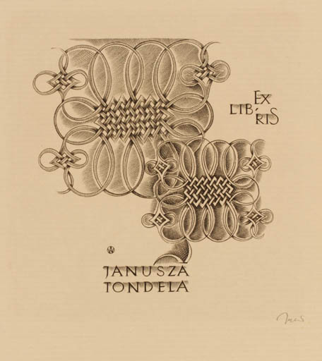 Exlibris by Wojciech Jakubowski from Poland for Janusza Tondela - Ornament 